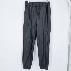 Ci Sono Faux Black Leather‎ Cargo Jogger Pants Size Small NEW